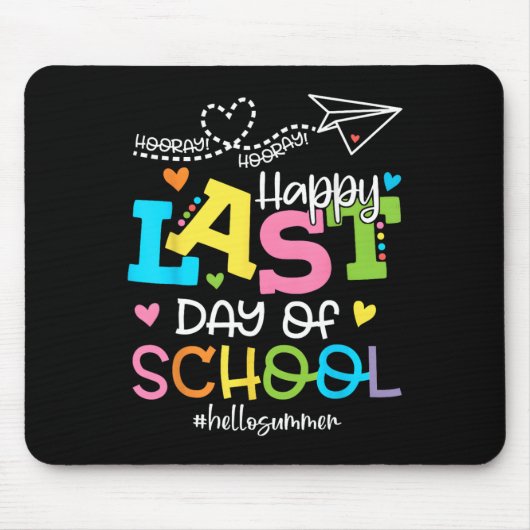 Happy Last Day Of School Hello Summer Studentand A Muismat (Voorkant)