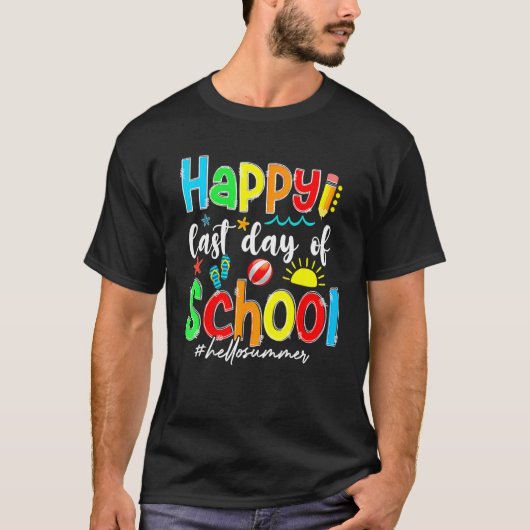 Happy Last Day Of School Hello Summer Students Kid T-shirt (Voorkant)