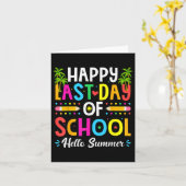 Happy Last Day Of School Hello Summer Teacher Stud Kaart (Gele Bloem)