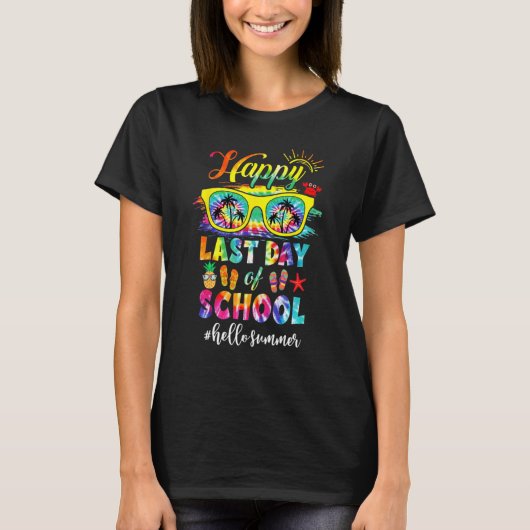 Happy Last Day Of School Hello Summer Teacher Stud T-shirt (Voorkant)