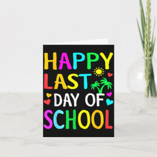 Happy last day of school kids teacher student kaart