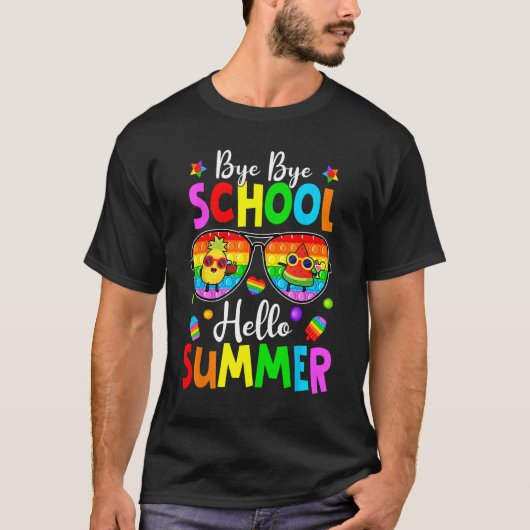 Happy Last Day Of School Pop It Hello Summer Fidge T-shirt (Voorkant)