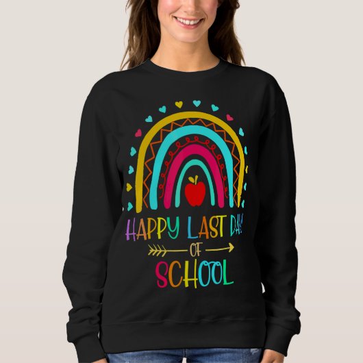 Happy Last Day Of School Rainbow Teacher Student G Trui (Voorkant)