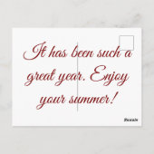Happy Last Day of School Summer Student Briefkaart (Achterkant)