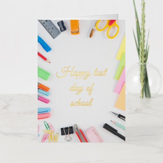 Happy Last Day of School Summer Student Folie Wenskaart (Voorkant)