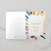 Happy Last Day of School Summer Student Folie Wenskaart (Buiten Laag)