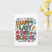 Happy Last Day of School Summer Student Kaart (Gele Bloem)