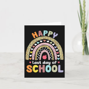 Happy Last Day Of School Teacher Student Graduatio Kaart