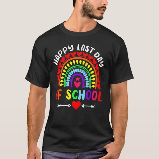 Happy Last Day Of School Teacher Student Graduatio T-shirt (Voorkant)