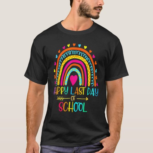 Happy Last Day Of School Teacher Student Graduatio T-shirt (Voorkant)