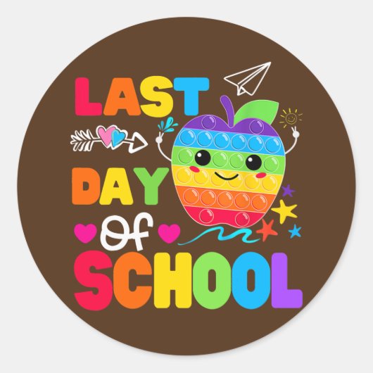 Happy Last Day of School Teacher Student Ronde Sticker (Voorkant)