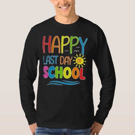 Happy Last Day School Summer Time Cute Sun Stud T-shirt (Voorkant)