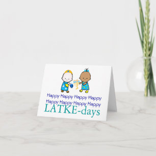 Happy LATKE-days-Chanokah-kaart Feestdagen Kaart