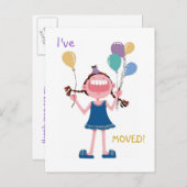 Happy Laughing Girl De adreswijziging van een vrou Aankondigingskaart (Voorkant / Achterkant)