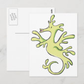 Happy Leafy en Weedy Zee Dragon Cartoon Briefkaart (Voorkant / Achterkant)