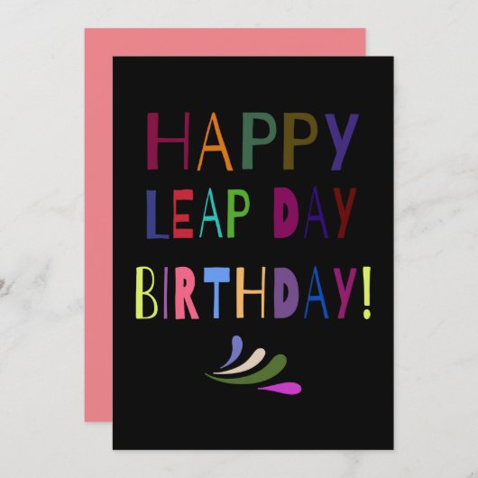 Happy Leap Day Birthday | Je past je aan Aankondiging (Voorkant / Achterkant)
