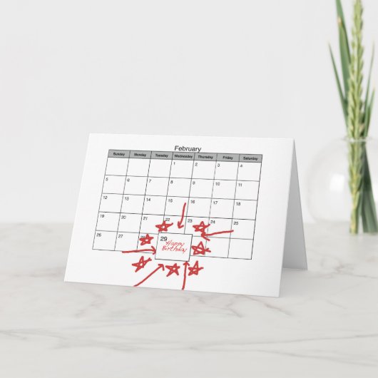 Happy Leap Day Verjaardag Kaart (Voorkant)