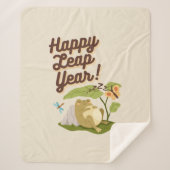 Happy Leap Jaar 29 februari  Earth Tone Sherpa Deken (Voorkant)