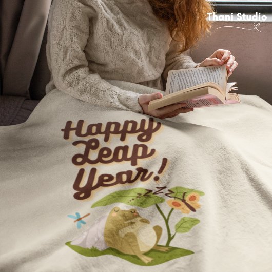 Happy Leap Jaar 29 februari  Earth Tone Sherpa Deken