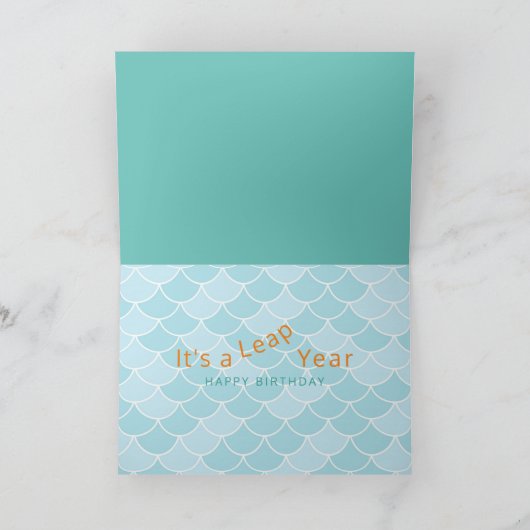 Happy Leap Jaar Verjaardag Vissen Vissen Unieke Ko Kaart (Binnen)