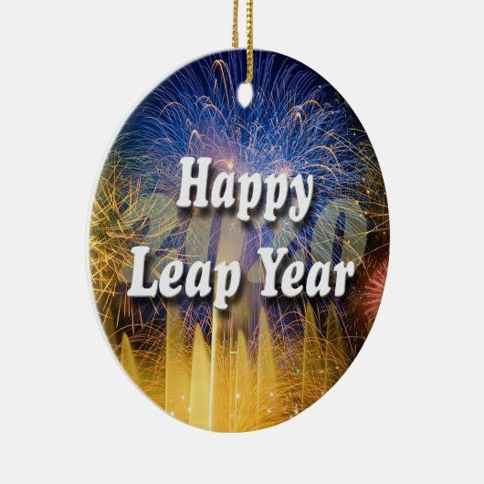 Happy Leap Year 2020 Keramisch Ornament (Rechts)