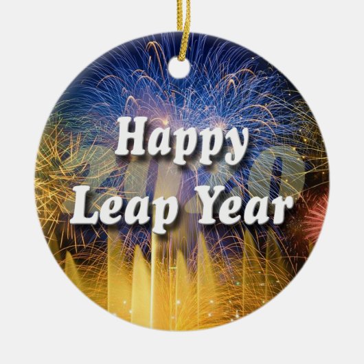 Happy Leap Year 2020 Keramisch Ornament (Voorkant)