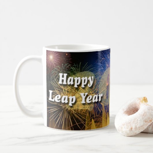 Happy Leap Year 2020 Koffiemok (Met donut)