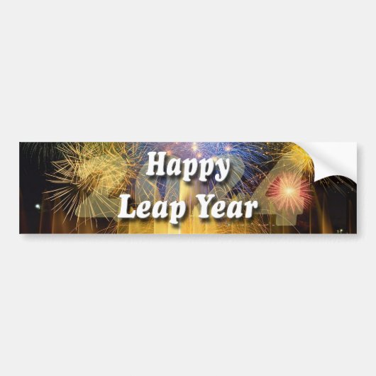 Happy Leap Year 2024 Bumpersticker (Voorkant)