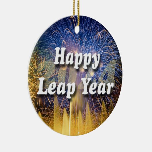 Happy Leap Year 2024 Keramisch Ornament (Rechts)