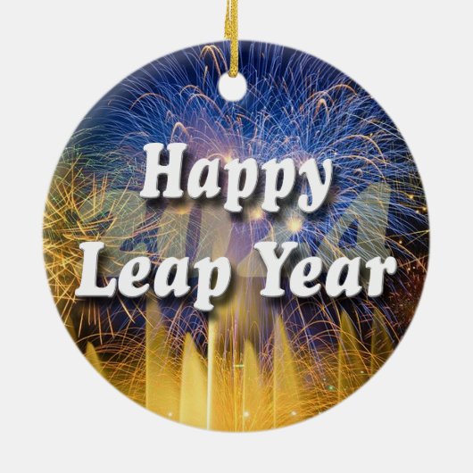 Happy Leap Year 2024 Keramisch Ornament (Achterkant)