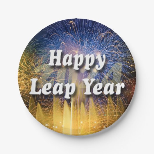 Happy Leap Year 2024 Papieren Bordje (Voorkant)