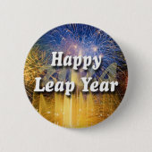 Happy Leap Year 2024 Ronde Button 5,7 Cm (Voorkant)