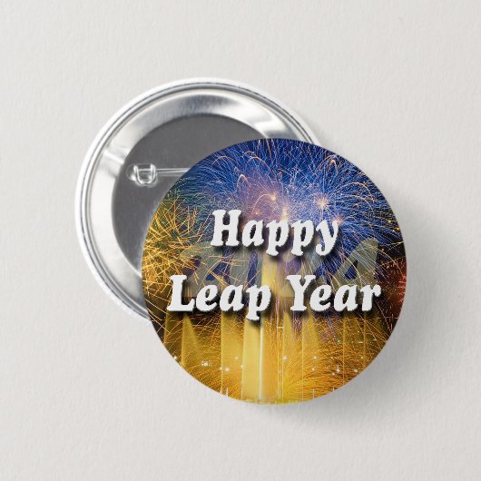 Happy Leap Year 2024 Ronde Button 5,7 Cm (Voorkant /achterkant)
