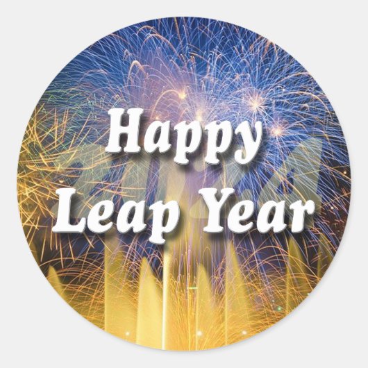 Happy Leap Year 2024 Ronde Sticker (Voorkant)