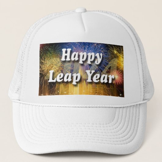 Happy Leap Year 2024 Trucker Pet (Voorkant)