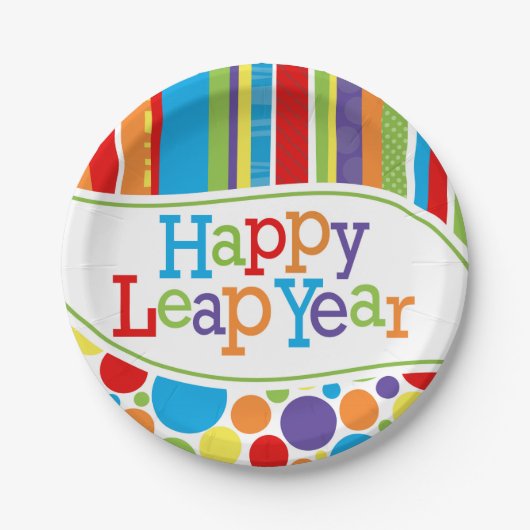 Happy Leap Year 7' dessert Bord (Voorkant)