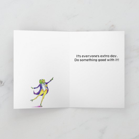 Happy Leap Year Day Kaart (Binnen)