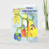Happy Leap Year Day Kaart Frog (Voorkant)