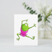 Happy Leaping Ballet Frog Briefkaart (Staand voorkant)