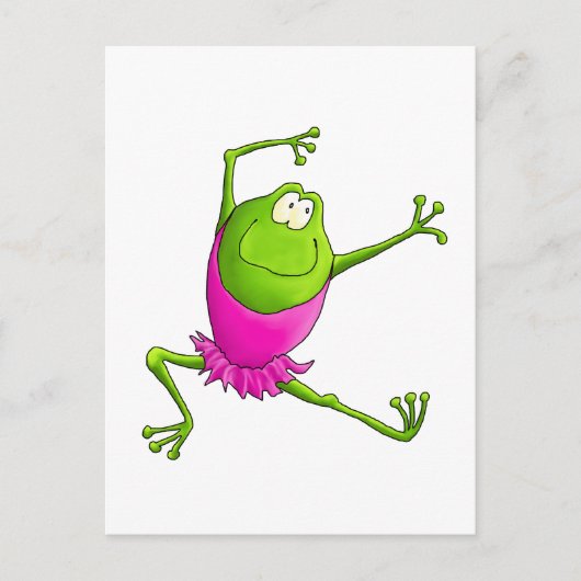 Happy Leaping Ballet Frog Briefkaart (Voorkant)