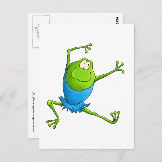 Happy Leaping Ballet Frog Briefkaart (Voorkant / Achterkant)