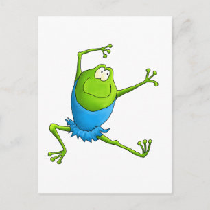 Happy Leaping Ballet Frog Briefkaart