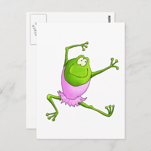 Happy Leaping Ballet Frog Briefkaart (Voorkant / Achterkant)