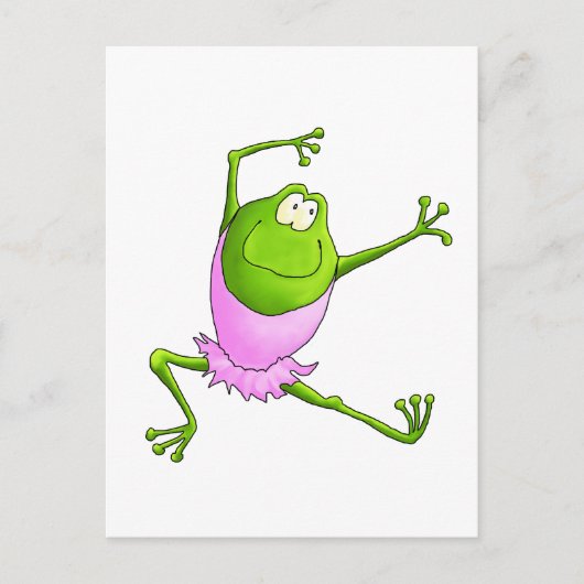 Happy Leaping Ballet Frog Briefkaart (Voorkant)