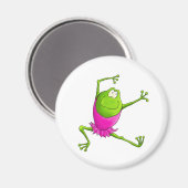 Happy Leaping Ballet Frog Magneet (Voorkant / Achterkant)