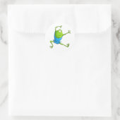 Happy Leaping Ballet Frog Ronde Sticker (Tas)