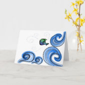 Happy Leaping Fish Kaart (Gele Bloem)