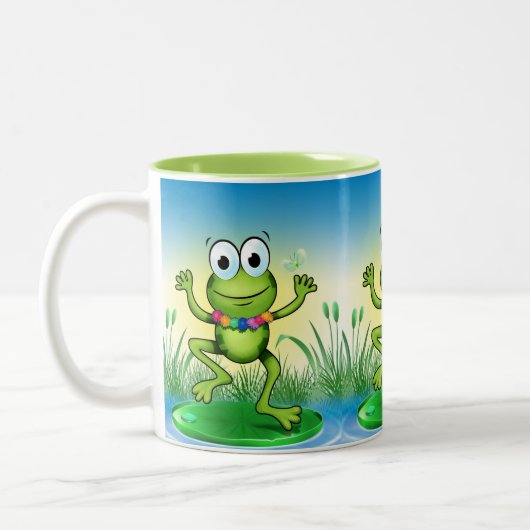 Happy Leaping Frog stijlvolle mok (Links)