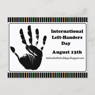 Happy Left-Handers Day, 13 augustus  Briefkaart