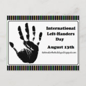 Happy Left-Handers Day, 13 augustus Briefkaart (Voorkant)